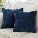GobekUsa Blue Chenille Cushion Covers 18x18 Luxury Throw Pillow Cover for Home Decor