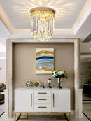 GobekUsa Elegant Crystal Ceiling Light for Entryway, Stairs, and Hallway