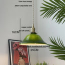 GobekUsa Green LED Pendant Lights E27 Knob Switch Kitchen Living Room Hanging Lamps