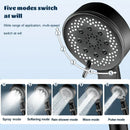 GobekUsa Adjustable High-pressure Shower Head - 5 Modes, One-key Stop Water, Water-saving Hand-held