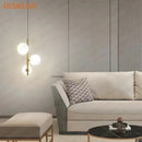GobekUsa Glass Ball LED Pendant Light Brass Black Modern Decor Fixture