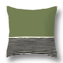 GobekUsa Green Plants Geometric Print Pillow Cover - Home Sofa Cushion Cover
