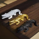 GobekUsa Crocodile Wildlife Sculpture Statue Decor for Home Interiors & Desk Display