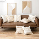GobekUsa Ivory Pompom Tassel Pillow Cover 45x45cm/30x50cm Home Decor Sofa Seasonable