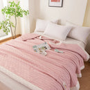 GobekUsa Knitted Waffle Summer Quilt: Soft, Breathable, Cooling, Machine Washable, Thin & Skin-friendly