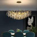 GobekUsa Gold Crystal Chandeliers for Dining Room Branch Hanging Lamp Large Lighting