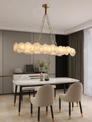GobekUsa Brass Marble Ceiling Chandelier: Modern Living Room Dining Table Hanging Lamp