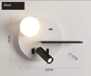 GobekUsa LED Reading Wall Lamp with USB Charging, Storage, and Nordic Design