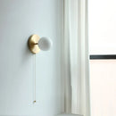 GobekUsa Glass Ball LED Wall Lights with Pull Chain Switch for Bedroom Cafe Bathroom