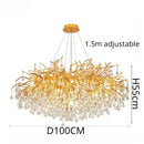 GobekUsa Golden Chandelier Modern Luxury LED Glossy Ceiling Lamp