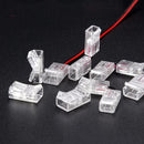GobekUsa 2-Pin COB LED Strip Connectors for 2835 5050 SMD Tape Light, 90° Angle Fixed Clip