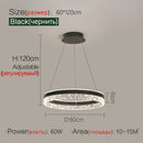 GobekUsa Crystal Ring LED Pendant Light - Modern Home Lighting for Bedroom and Restaurant