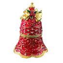GobekUsa Christmas Jingle Bell Figurine Trinket Box: Festive Tabletop Decor & Jewelry Holder