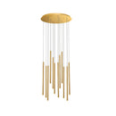 GobekUsa LED Chandelier: Modern Minimalist Gold Black Wire Adjustable Light Fixture for Dining Room