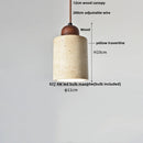 GobekUsa LED Pendant Lights Bar Decor Yellow Travertine Stone Wood Hang Lamp