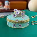 GobekUsa Enameled Metal Jewelry Trinket Box Figurines Hand Painted Storage Case