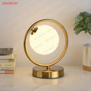 GobekUsa Brass Glass LED Table Lamp | Modern Bedside Reading Desk Light
