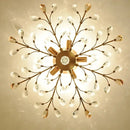 GobekUsa Crystal Tree Chandelier Ceiling Light for Bedroom with LED E14 Bulbs