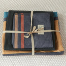GobekUsa Japanese Grid Print Bed Set in Washed Cotton for Summer Comfort