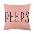 GobekUsa Easter Bunny Rabbit Linen Cushion Cover 45x45cm - Flower Print Festival Pillowcase