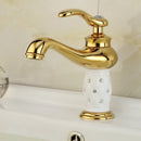 GobekUsa Gold Brass Basin Faucet with Diamond, Single Handle Hot Cold Mixer Tap