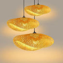 GobekUsa Bamboo Chandelier: Handwoven LED Ceiling Pendant for Home Decor