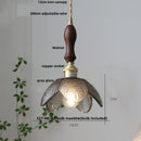 GobekUsa Amber Glass LED Pendant Light Fixture Nordic Modern Copper Hanging Lamp