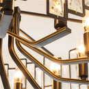GobekUsa Black Crystal Chandelier: Elegant Round Hanging Lamp for Living Room, Dining Room & Restaurant