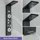 GobekUsa Black Massage Jet Rainfall Shower Panel with Temperature Display 5 Modes