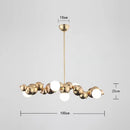 GobekUsa Caterpillar Metal Ball Chandelier: Modern Creative Long Bar Pendant Light for Kitchen Dining Room