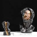 GobekUsa Golden Skeleton Abstract Resin Statue Home Decor Figure