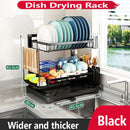 GobekUsa Dish Drying Rack & Drainboard Set with Tableware Storage, Towel Rack, and Chopstick Cage