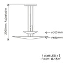 GobekUsa LED Saucer Pendant Light for Home Decor and Living Room