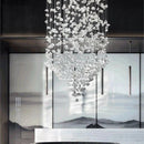 GobekUsa Crystal Chandelier: Modern Staircase & Lobby LED Lighting for Luxury Décor