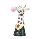 GobekUsa Animal Bust Succulent Vase Hand-Painted Resin Figure with Giraffe/Zebra/Bear/Panda Blowing Bubbles