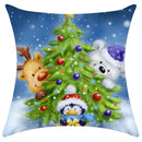 GobekUsa Christmas Pillowcase Deer Santa Tree Bear Print Cushion Cover