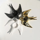 GobekUsa Golden Bird Ceramic Candle Holder Tray Wedding Decoration