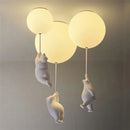 GobekUsa Little Bear Cartoon Pendant Lamp for Kids Room Bedroom Living Room
