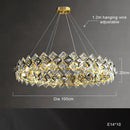 GobekUsa Crystal Round Chandelier: Modern Dining Room Lighting Fixture, Nordic Style Decoration