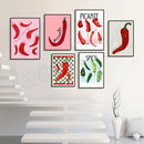 GobekUsa Chili Pepper Art Trio: Green, Yellow, Red Kitchen Decor