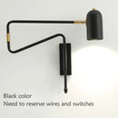 GobekUsa Adjustable Long-Arm Wall Lamp with Switch, E27 Flex Reading Bedside Light
