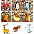 GobekUsa Handmade Crystal Sika Deer Figurine Blown Glass Animal Craft Home Decor