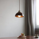 GobekUsa Ceramic Walnut Pendant Light with LED, Adjustable Hanging Lamp