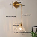 GobekUsa Clear Glass LED Wall Lights with Adjustable Pull Chain Switch