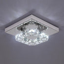 GobekUsa Crystal LED Ceiling Light: Modern Square K9 Chandeliers, Dimmable Stainless Steel Fixture.