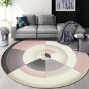 GobekUsa Circular Geometric Cashmere Floor Mat for Living Room, Stain Resistant & Easy-Clean