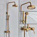 GobekUsa Brass Handheld Rainfall Shower Wall-mounted Hot Cold Water Mixer System