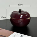 GobekUsa Deep Red Ceramic Apple Ashtray for Home and Office Smoking Accessories