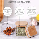 GobekUsa 5oz Glass Jars Set with Bamboo Lids for Tea Coffee Beans Storage