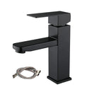 GobekUsa Black Basin Faucet Single Handle Hot Cold Water Mixer for Bathroom Sink
